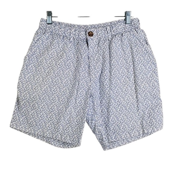 Vtg Chubbies Shorts Boating Marine Men L 28-32 x7 White Blue Vacation Beach USA - Picture 11 of 12